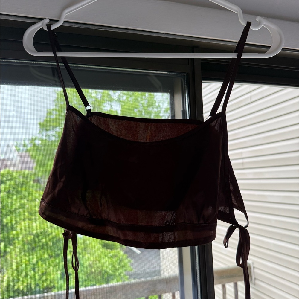 SHEIN Dark Brown Intimate Pajama Top